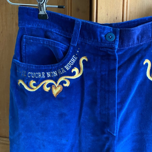 Vintage Embroidered Velvet Trousers - Picture 2 of 3